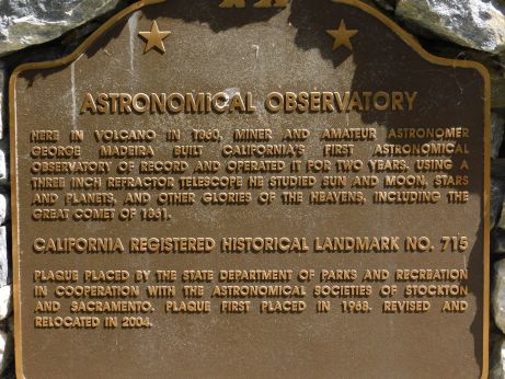 [Picture of Astronomical Observatory plaque]